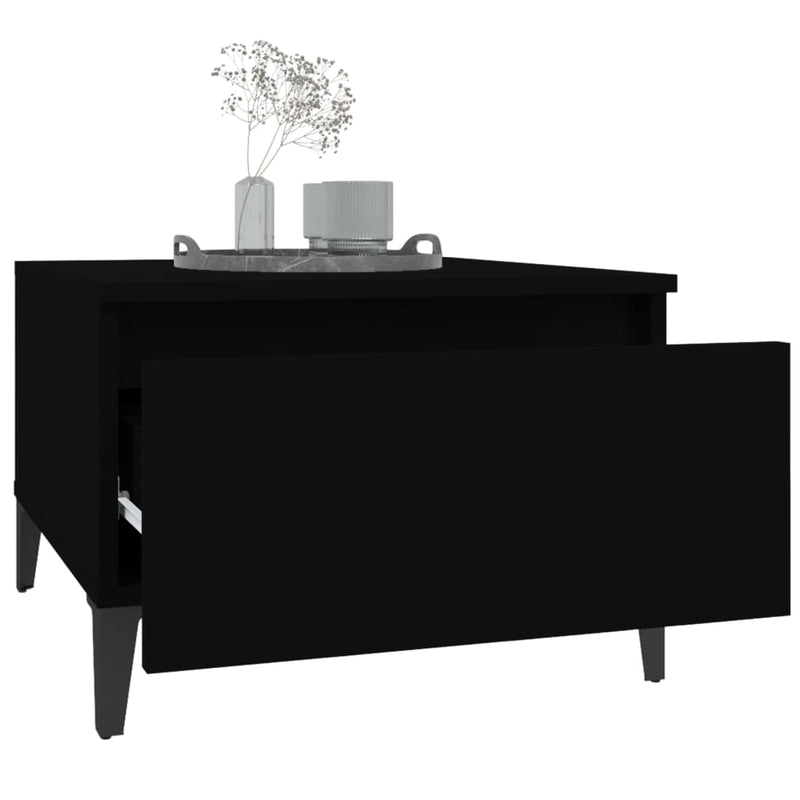 Sidebord svart 50x46x35 cm konstruert tre