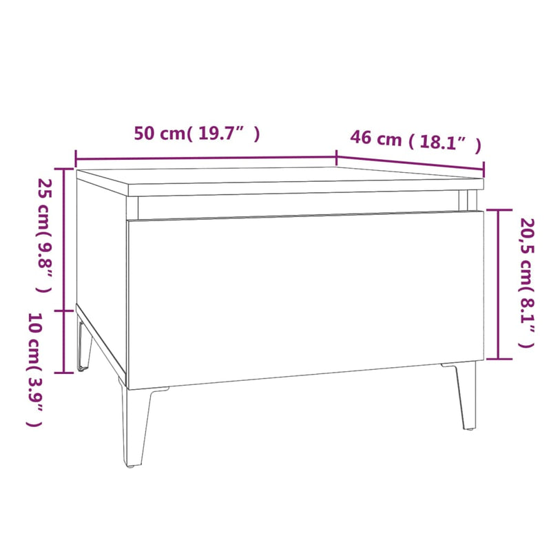 Sidebord 2 stk sonoma eik 50x46x35 cm konstruert tre