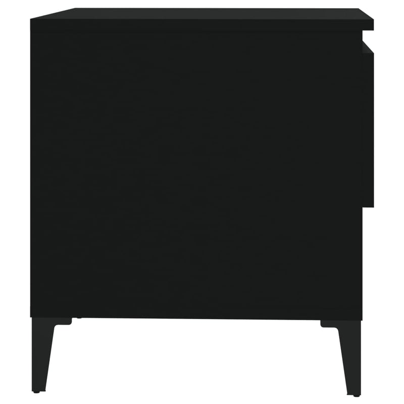 Sidebord 2 stk svart 50x46x50 cm konstruert tre