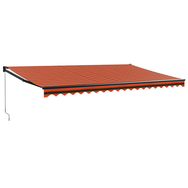 Uttrekkbar markise oransje og brun 5x3 m stoff og aluminium