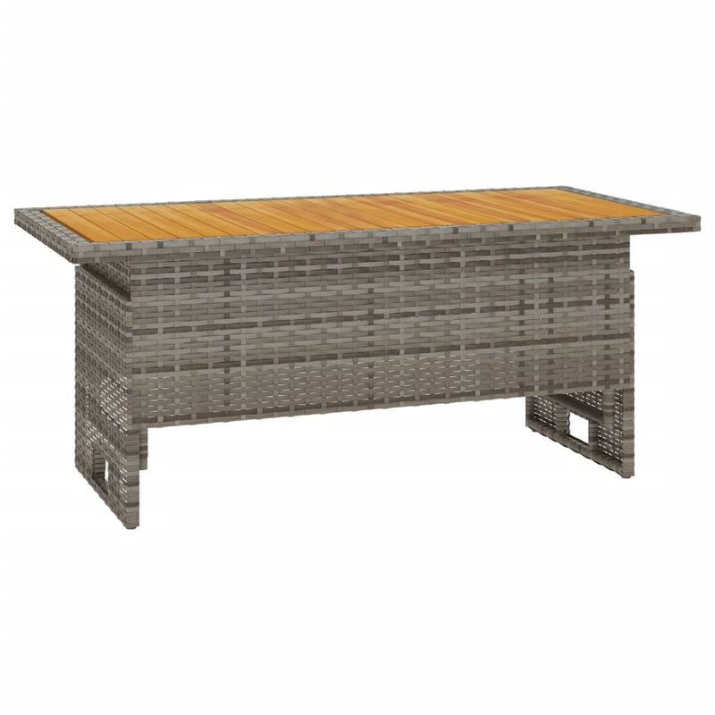 Hagebord grå 100x50x43/63 cm heltre akasie og polyrotting