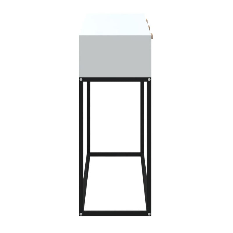 Konsollbord hvit 105x30x75 cm konstruert tre og jern
