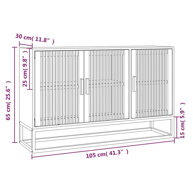 Skjenk hvit 105x30x65 cm konstruert tre