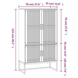 Highboard svart 70x35x125 cm konstruert tre