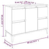 Servantskap hvit 80x33x60 cm konstruert tre