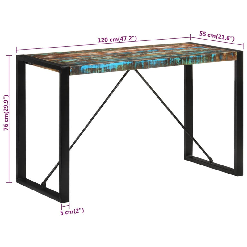 Spisebord 120x55x76 cm gjenvunnet heltre