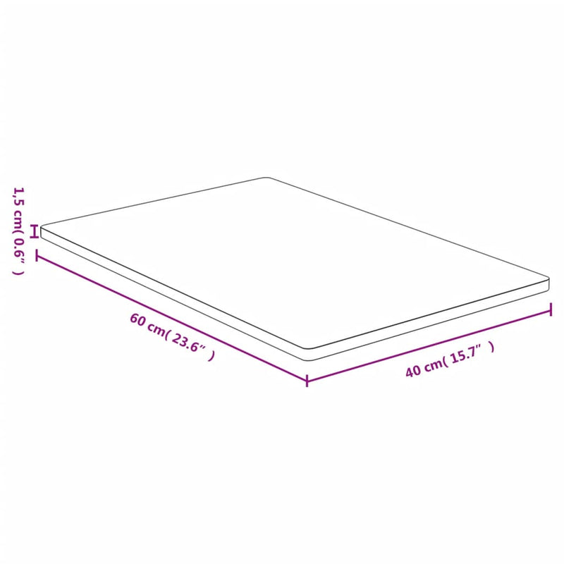 Bordplate 40x60x1,5 cm bambus