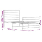 Sengeramme i metall med hode- og fotgavl svart 100x200 cm