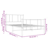 Sengeramme i metall med hode- og fotgavl hvit 80x200 cm