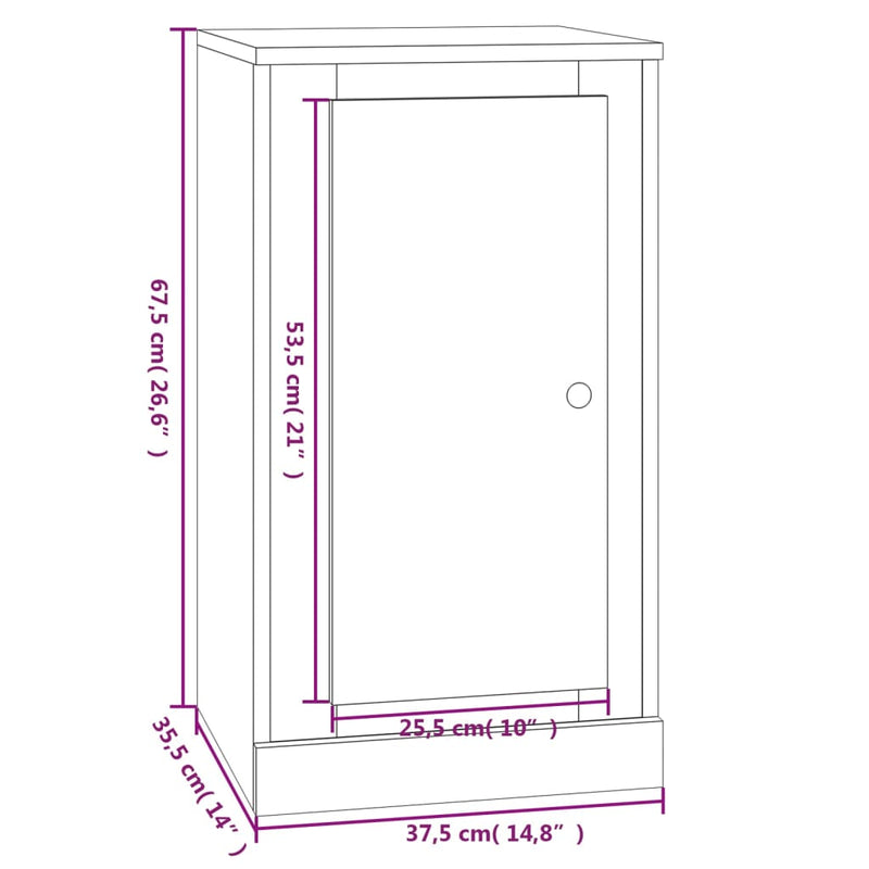 Skjenker 2 stk grå sonoma 37,5x35,5x67,5 cm konstruert tre