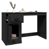Skrivebord med skuff svart 115x50x75 cm konstruert tre