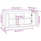 Skjenk høyglans hvit 102x35x60 cm konstruert tre