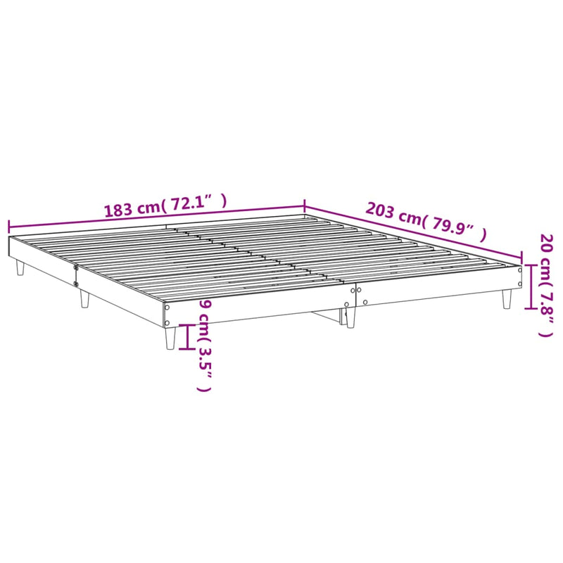 Sengeramme svart 180x200 cm konstruert tre