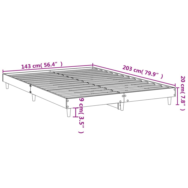 Sengeramme svart 140x200 cm konstruert tre