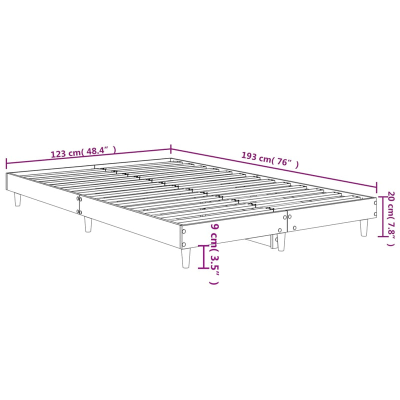 Sengeramme sonoma eik 120x190 cm konstruert tre