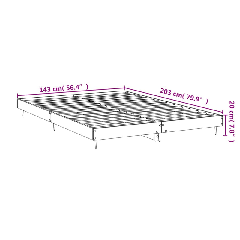 Sengeramme brun eik 140x200 cm konstruert tre