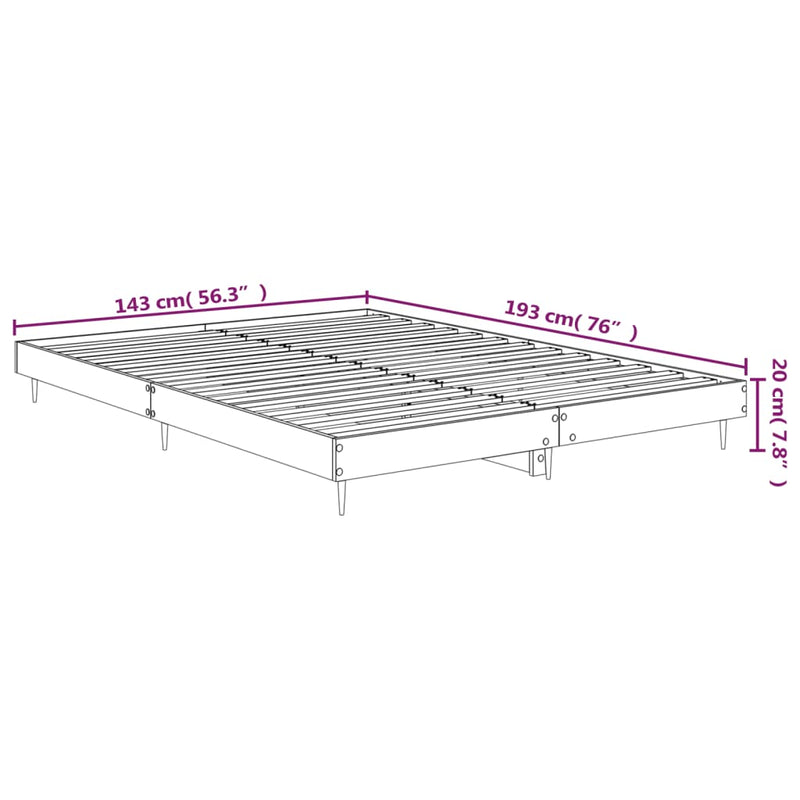 Sengeramme røkt eik 140x190 cm konstruert tre