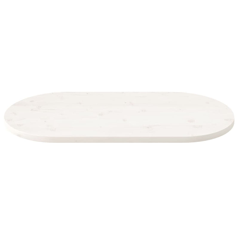 Bordplate hvit 110x55x2,5 cm heltre furu oval