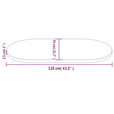 Bordplate hvit 110x55x2,5 cm heltre furu oval