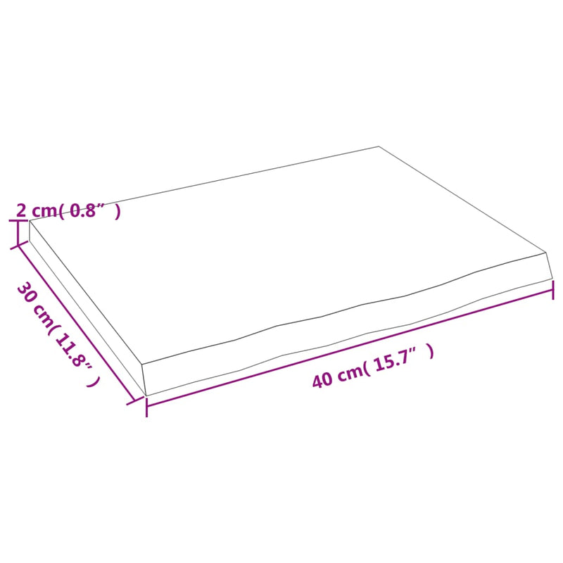 Vegghylle 40x30x2 cm ubehandlet heltre eik