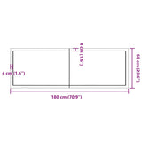 Vegghylle 180x60x(2-6) cm ubehandlet heltre eik