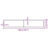 Vegghylle lysebrun 200x40x(2-6) cm behandlet heltre eik