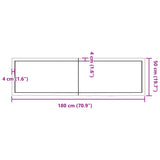 Vegghylle mørkebrun 180x50x(2-4) cm behandlet heltre eik