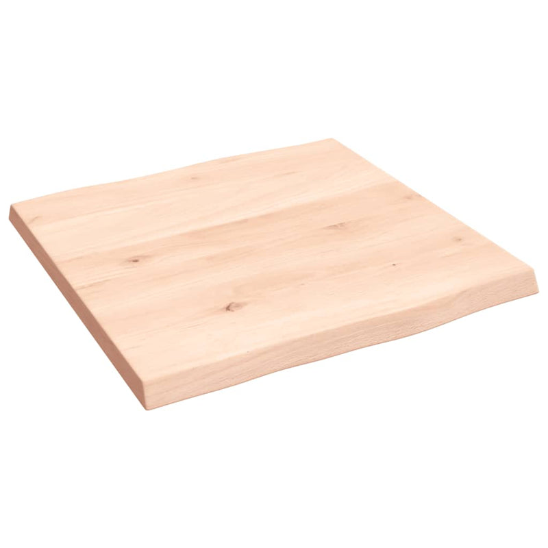 Bordplate 40x40x2 cm ubehandlet heltre eik naturlig kant