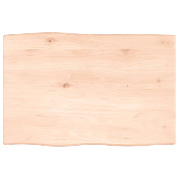 Bordplate 60x40x2 cm ubehandlet heltre eik naturlig kant