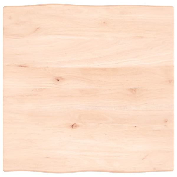 Bordplate 60x60x2 cm ubehandlet heltre eik naturlig kant