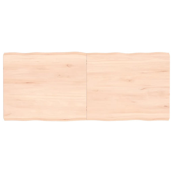 Bordplate 120x50x(2-6) cm ubehandlet heltre eik naturlig kant