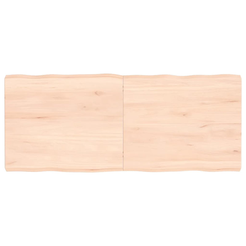 Bordplate 120x50x(2-6) cm ubehandlet heltre eik naturlig kant