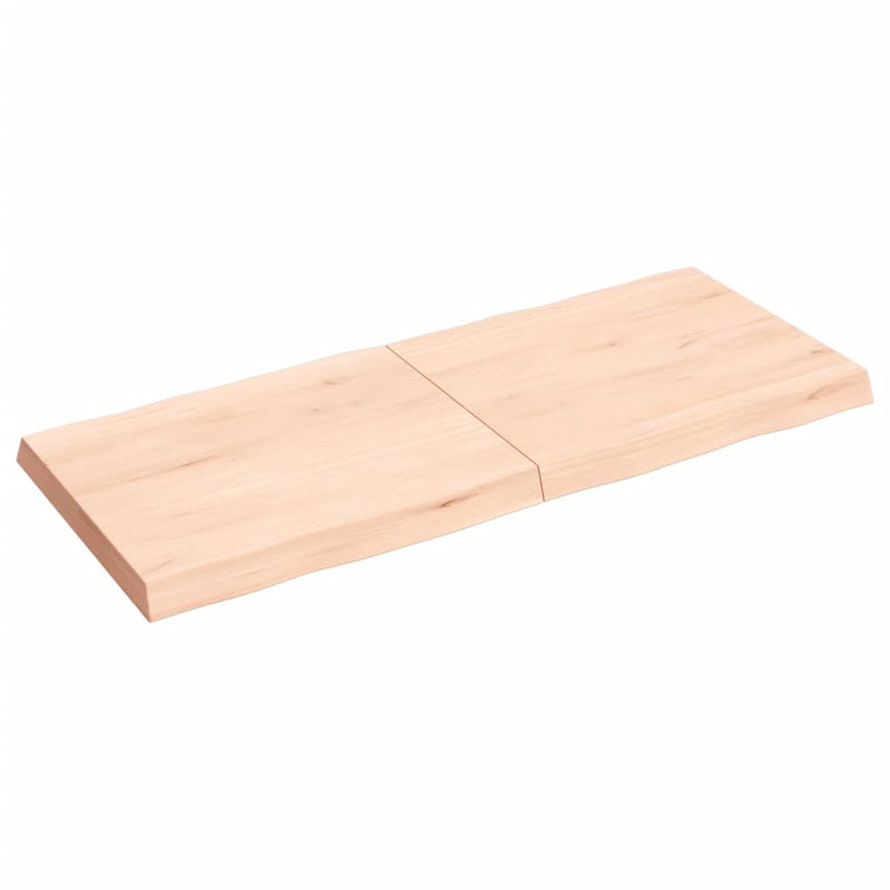 Bordplate 120x50x(2-6) cm ubehandlet heltre eik naturlig kant