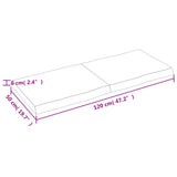 Bordplate 120x50x(2-6) cm ubehandlet heltre eik naturlig kant