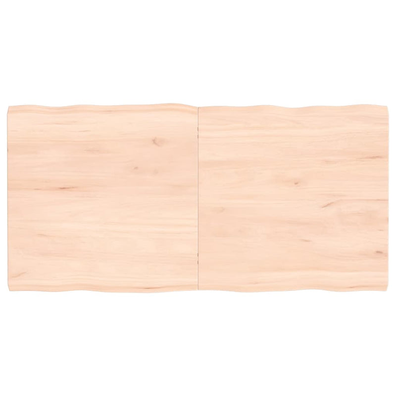 Bordplate 120x60x(2-4) cm ubehandlet heltre eik naturlig kant