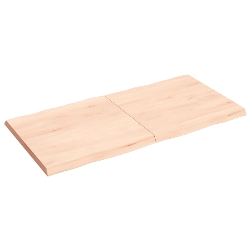 Bordplate 120x60x(2-4) cm ubehandlet heltre eik naturlig kant