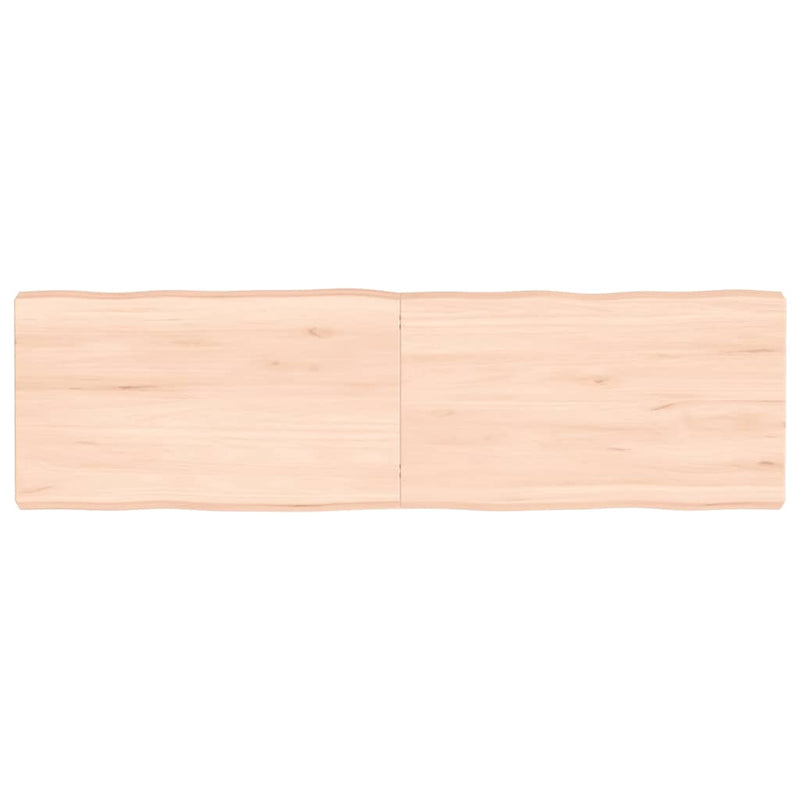 Bordplate 140x40x(2-6) cm ubehandlet heltre eik naturlig kant