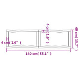 Bordplate 140x40x(2-6) cm ubehandlet heltre eik naturlig kant