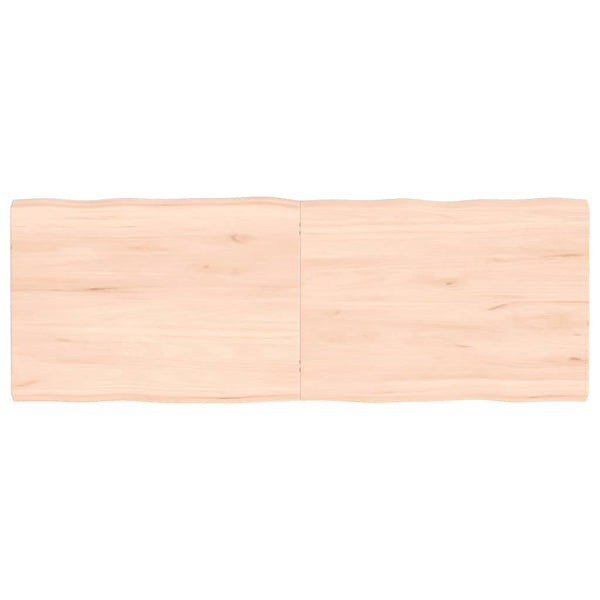 Bordplate 140x50x(2-4) cm ubehandlet heltre eik naturlig kant