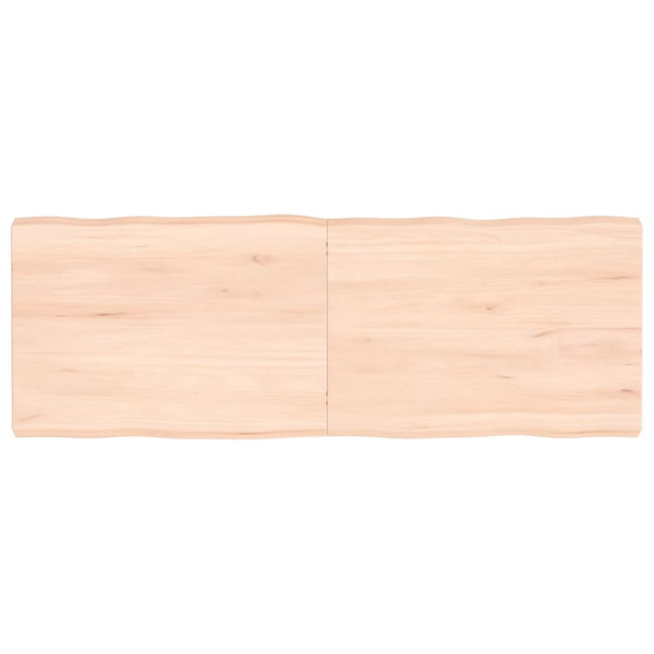 Bordplate 140x50x(2-6) cm ubehandlet heltre eik naturlig kant