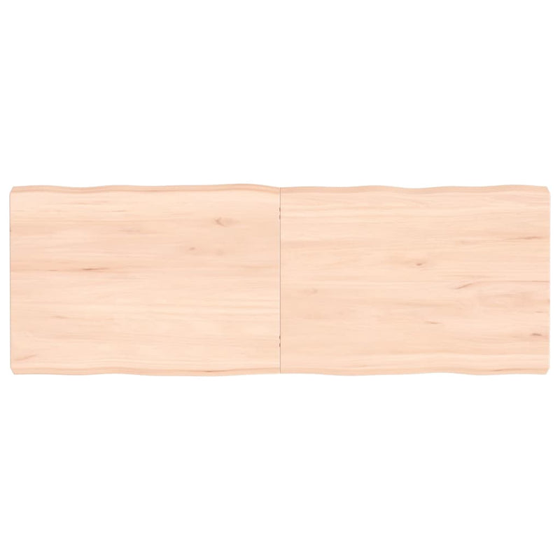 Bordplate 140x50x(2-6) cm ubehandlet heltre eik naturlig kant