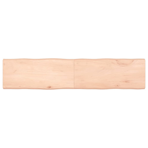 Bordplate 180x40x(2-6) cm ubehandlet heltre eik naturlig kant