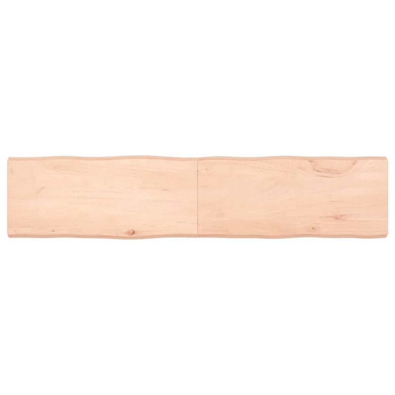 Bordplate 180x40x(2-6) cm ubehandlet heltre eik naturlig kant