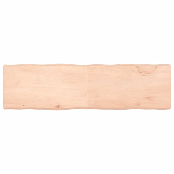 Bordplate 180x50x(2-6) cm ubehandlet heltre eik naturlig kant