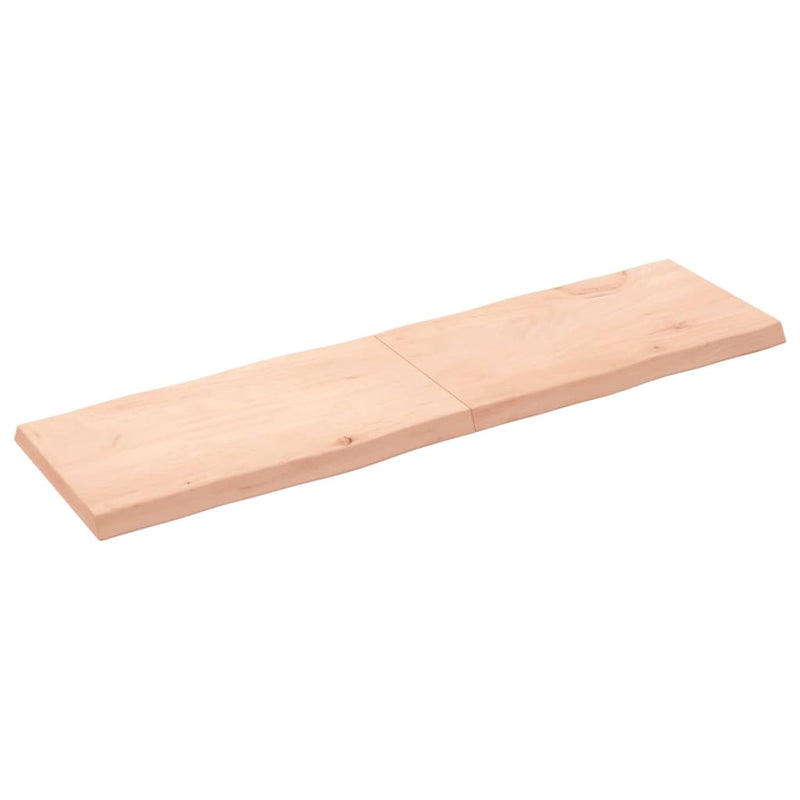 Bordplate 180x50x(2-6) cm ubehandlet heltre eik naturlig kant