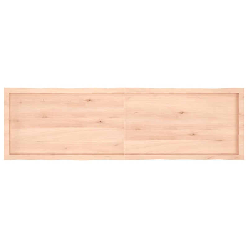 Bordplate 180x50x(2-6) cm ubehandlet heltre eik naturlig kant