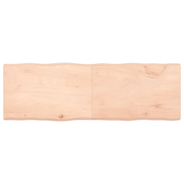 Bordplate 180x60x(2-6) cm ubehandlet heltre eik naturlig kant