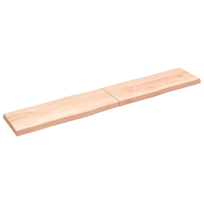 Bordplate 220x40x(2-6) cm ubehandlet heltre eik naturlig kant