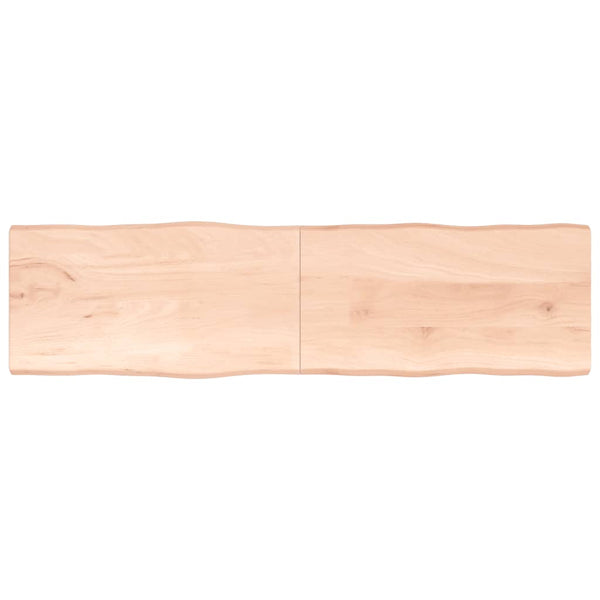 Bordplate 220x60x(2-4) cm ubehandlet heltre eik naturlig kant