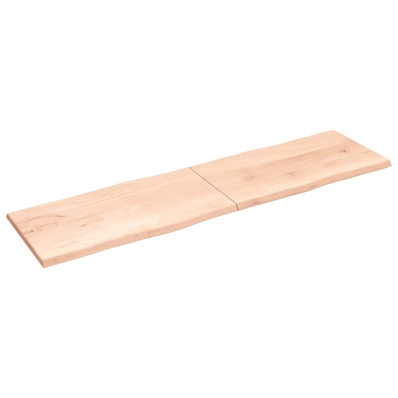 Bordplate 220x60x(2-4) cm ubehandlet heltre eik naturlig kant